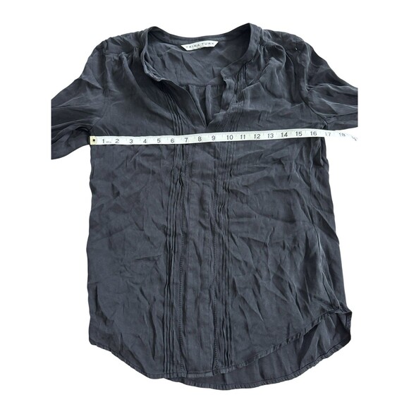 Trina Turk Womens Silk Split Neck Blouse Size M Boho Chic Minimalist Preppy Top - Picture 4 of 6